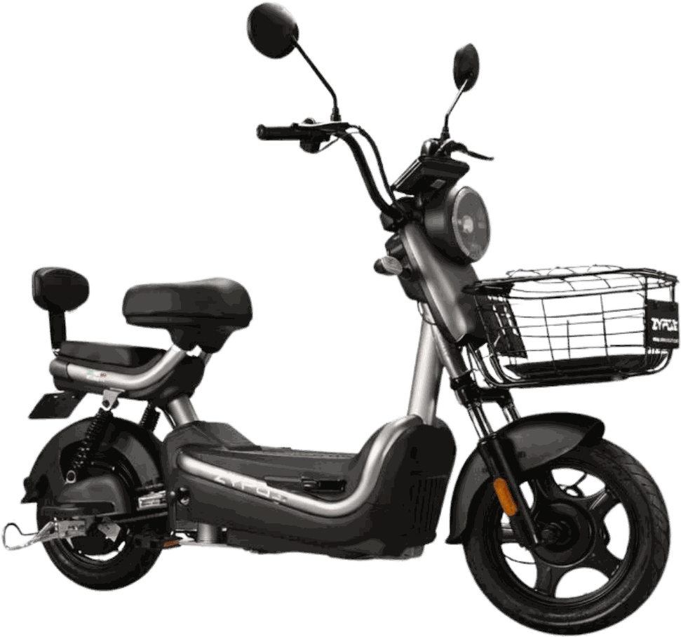 Scooter électrique VOLTSCOOT gris deux places, vue de trois quarts